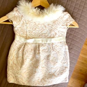 Janie and Jack cream/pink gold dress